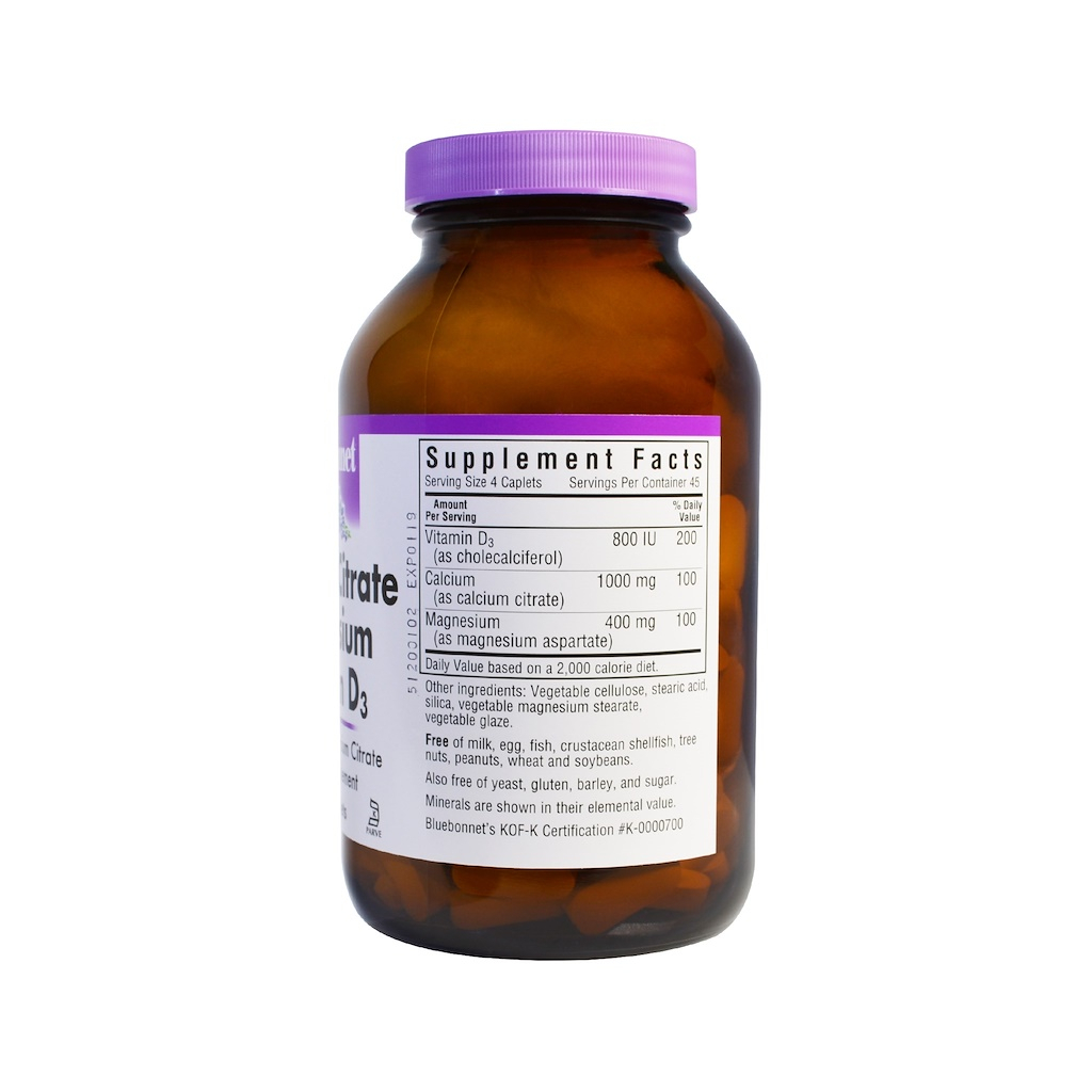 Вітамінно-мінеральний комплекс Bluebonnet Nutrition Цитрат Кальцію Магній + Вітамін D3, 180 капсул (BLB-00717) - зображення 2