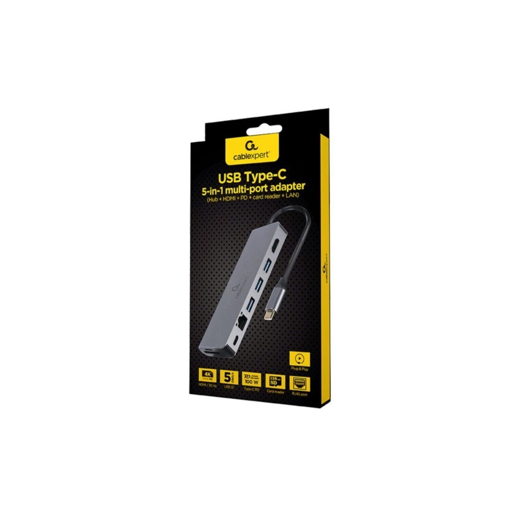 Концентратор Cablexpert USB-C 5-in-1 (A-CM-COMBO5-05) - зображення 5