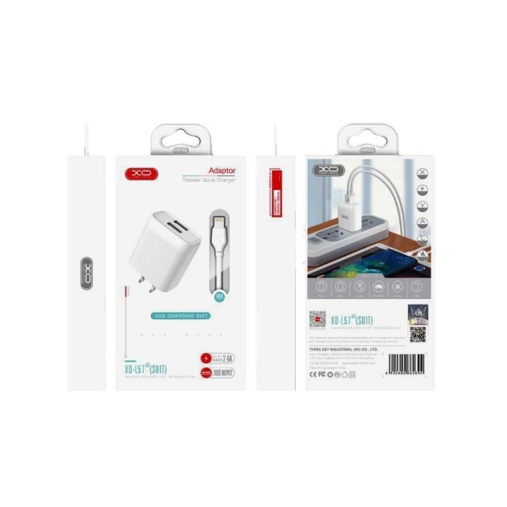 Зарядний пристрій XO L57 2.4A/2USB + lightning (XO-L57-LGHT) - зображення 4