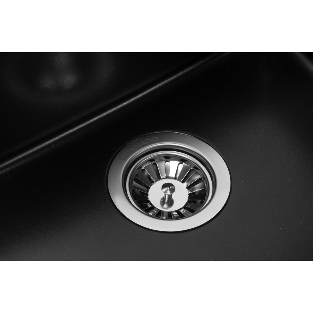 Мийка кухонна GRANADO Under top DOUBLE black shine (gr3401) - зображення 5