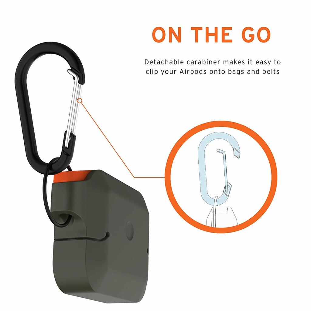 Чохол для навушників UAG для Airpods Pro Silicone Olive Drab/Orange (10225K117297) - зображення 8