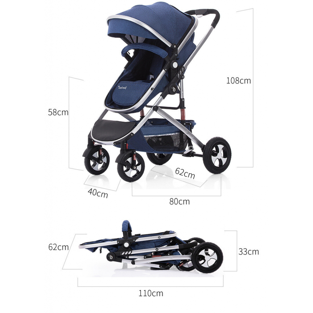 Коляска Jiaobei трансформер High landscape Blue (821486) - зображення 8