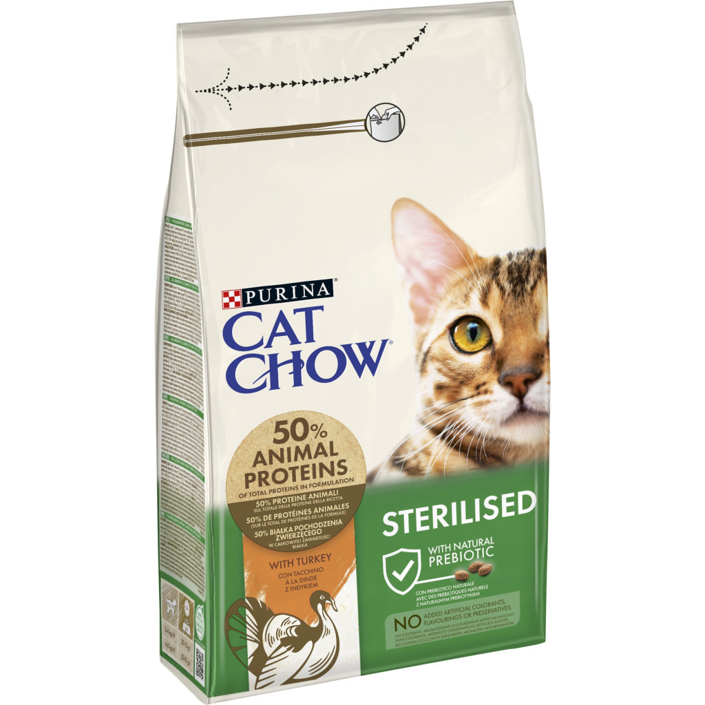 Сухий корм для кішок Purina Cat Chow Sterilised з індичкою 1.5 кг (7613287329516) - зображення 1