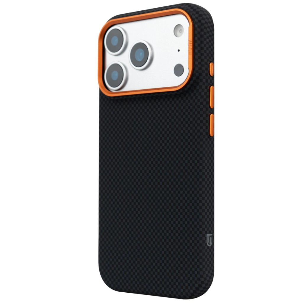 Чохол до мобільного телефона Armorstandart LikeCarbon2 SE MagCase Apple iPhone 17 Pro Max Kevlar Black Orange (ARM89165) - зображення 5