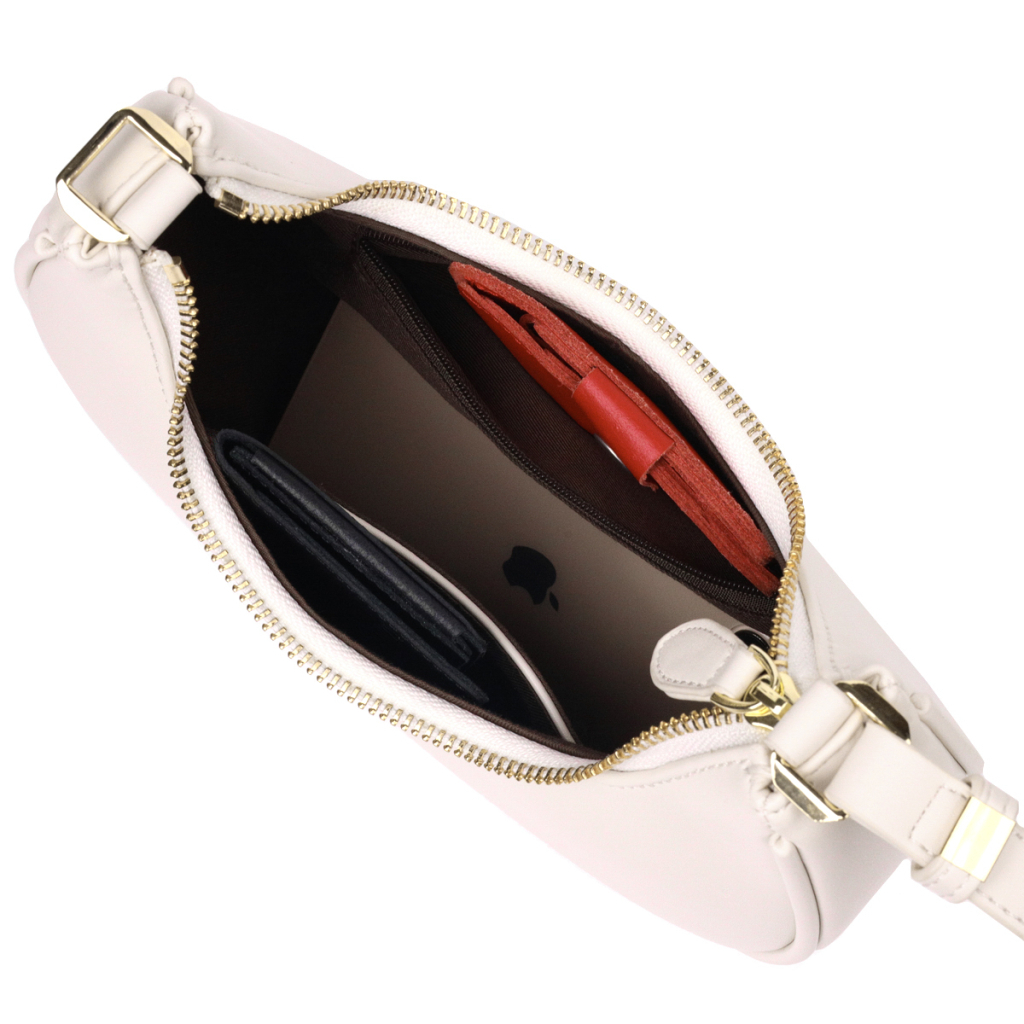 Сумка Vintage З натуральної гладкої шкіри Молочна (21287) - зображення 6