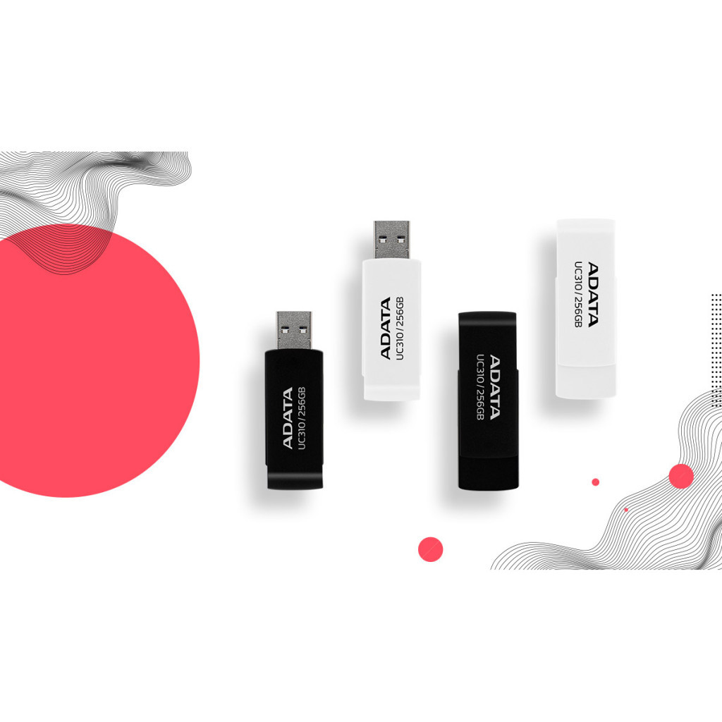 USB флеш накопичувач ADATA 128GB UC310 USB 3.2 Black (UC310-128G-RBK) - изображение 5