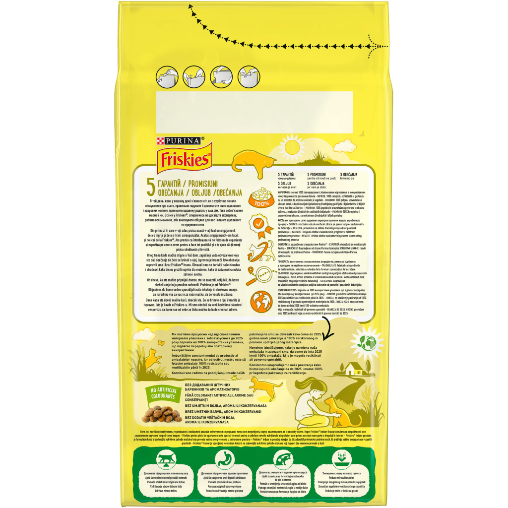 Сухий корм для кішок Purina Friskies Indoor з куркою та овочами 1.5 кг (7613031341887) - зображення 3
