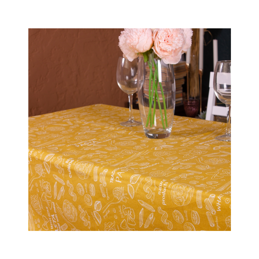 Скатертина MirSon Рогожа №201 Yellow Paste 130x260 см (2200006737728) - зображення 3