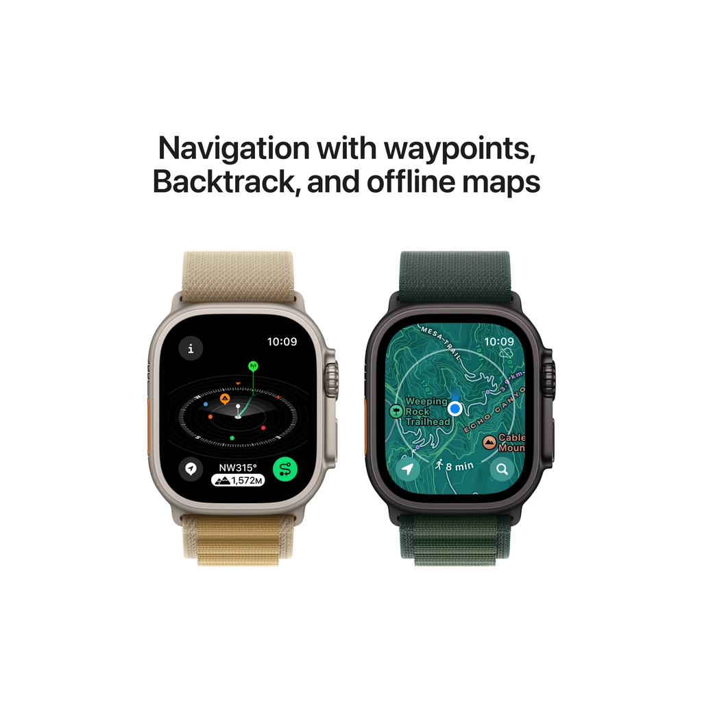 Смарт-годинник Apple Watch Ultra 2 2024 GPS + Cellular 49mm Black Titanium Case with Dark Green Alpine Loop - Medium (MX4R3UL/A) - зображення 6