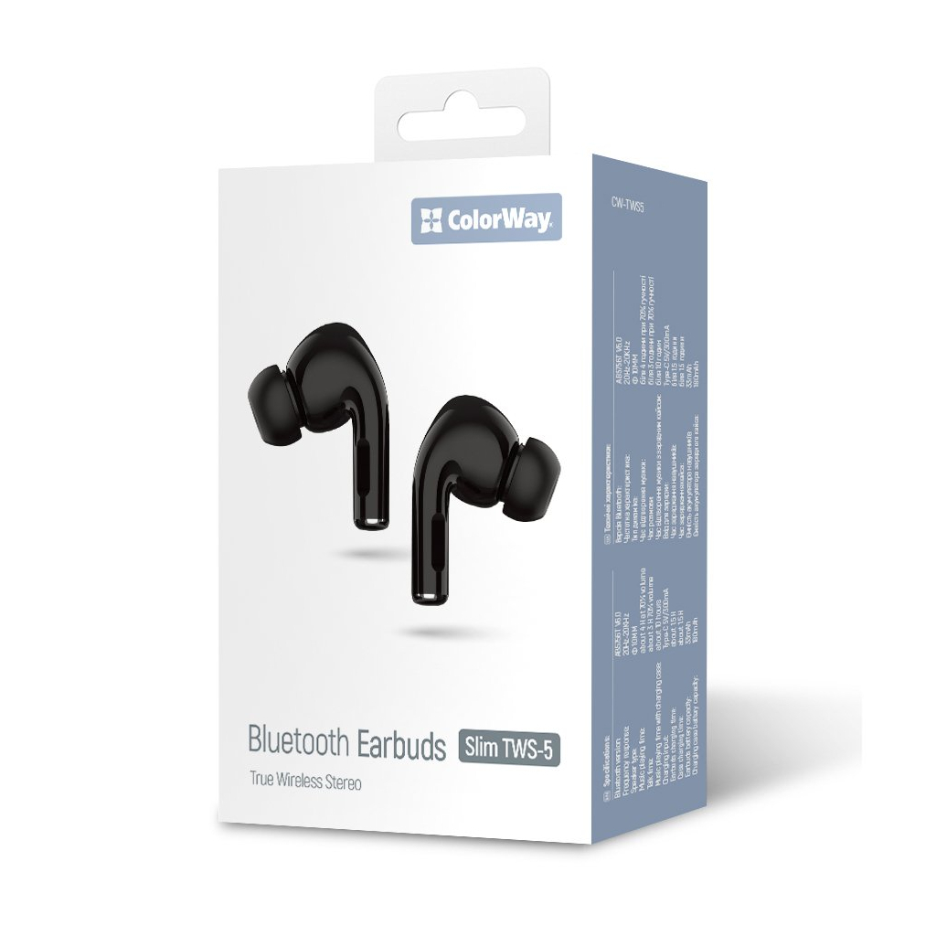 Навушники ColorWay Slim TWS-5 Earbuds Black (CW-TWS5BK) - зображення 12