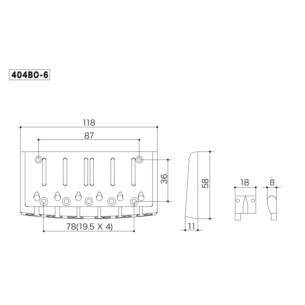 Бридж для гітари Gotoh 404BO-6 B - зображення 3