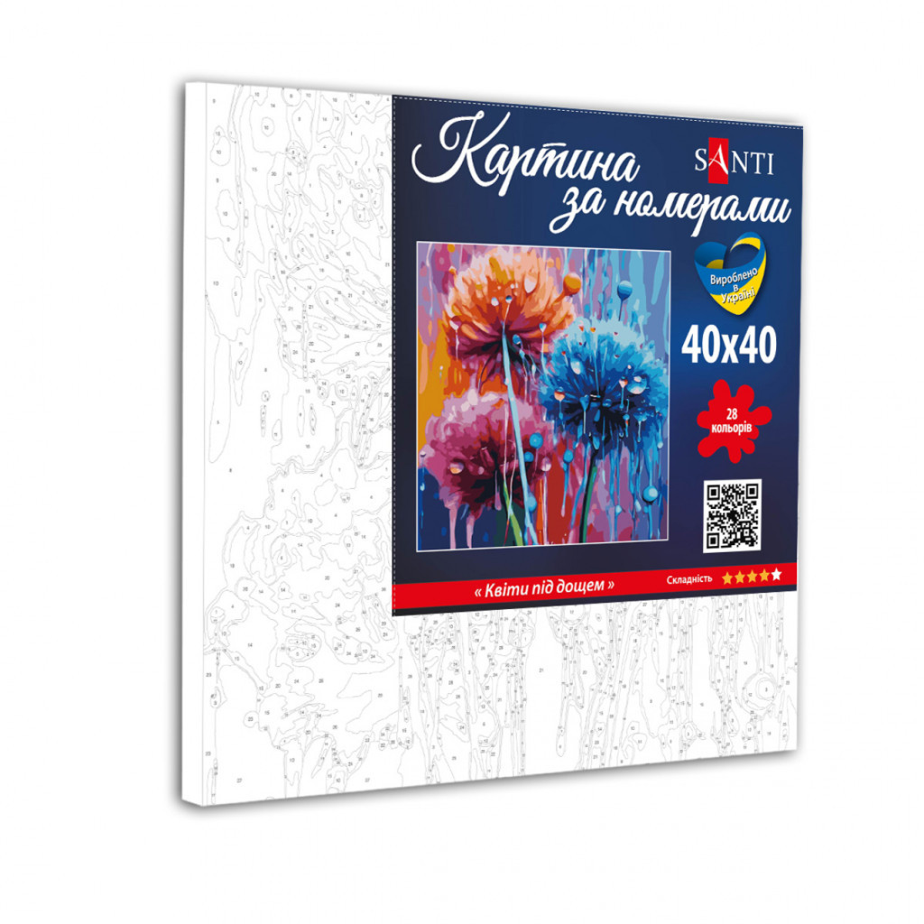 Картина по номерам Santi Квіти під дощем, 40*40 (954844) - зображення 2