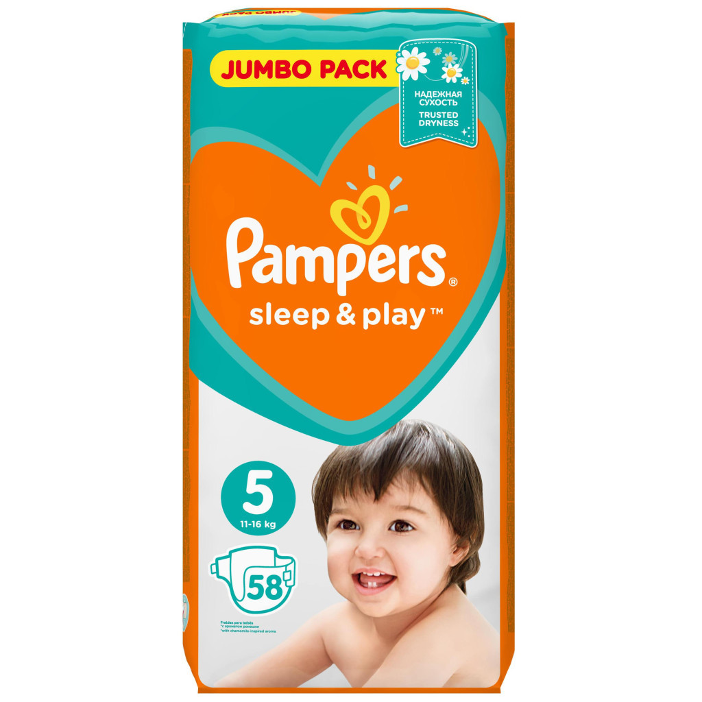 Підгузки Pampers Sleep & Play Junior Розмір 5 (11-16 кг), 58 шт (4015400203582) - зображення 2