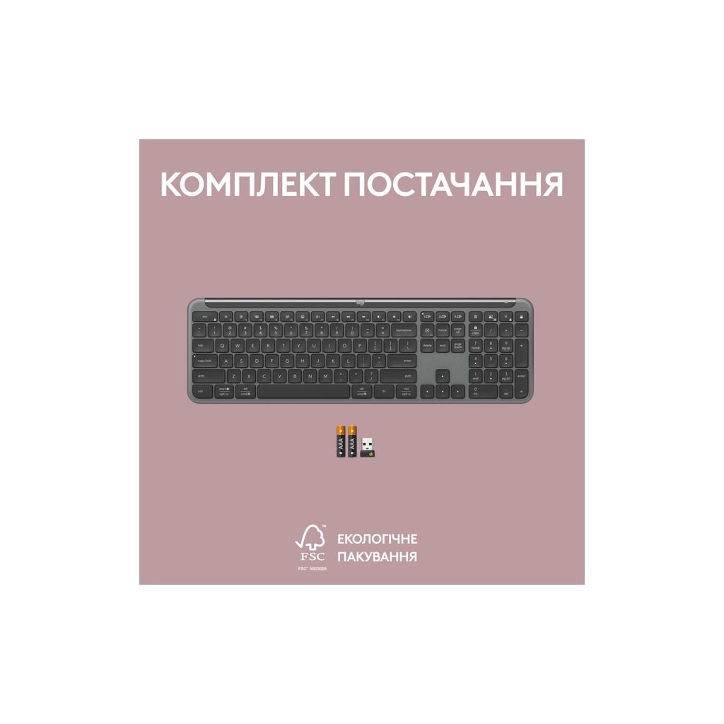 Клавіатура Logitech K950 Bluetooth/Wireless UA Graphite (920-012465) - зображення 10
