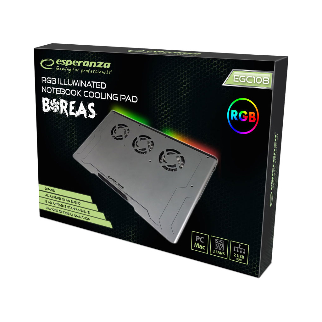 Підставка до ноутбука Esperanza EGC108 with RGB Boreas (EGC108) - зображення 6