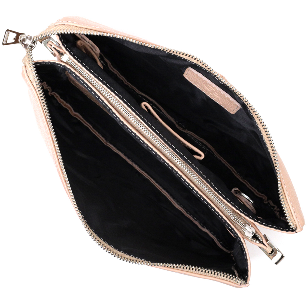 Сумка Grande Pelle З натуральної зернистої шкіри Пудрова (11698) - зображення 6