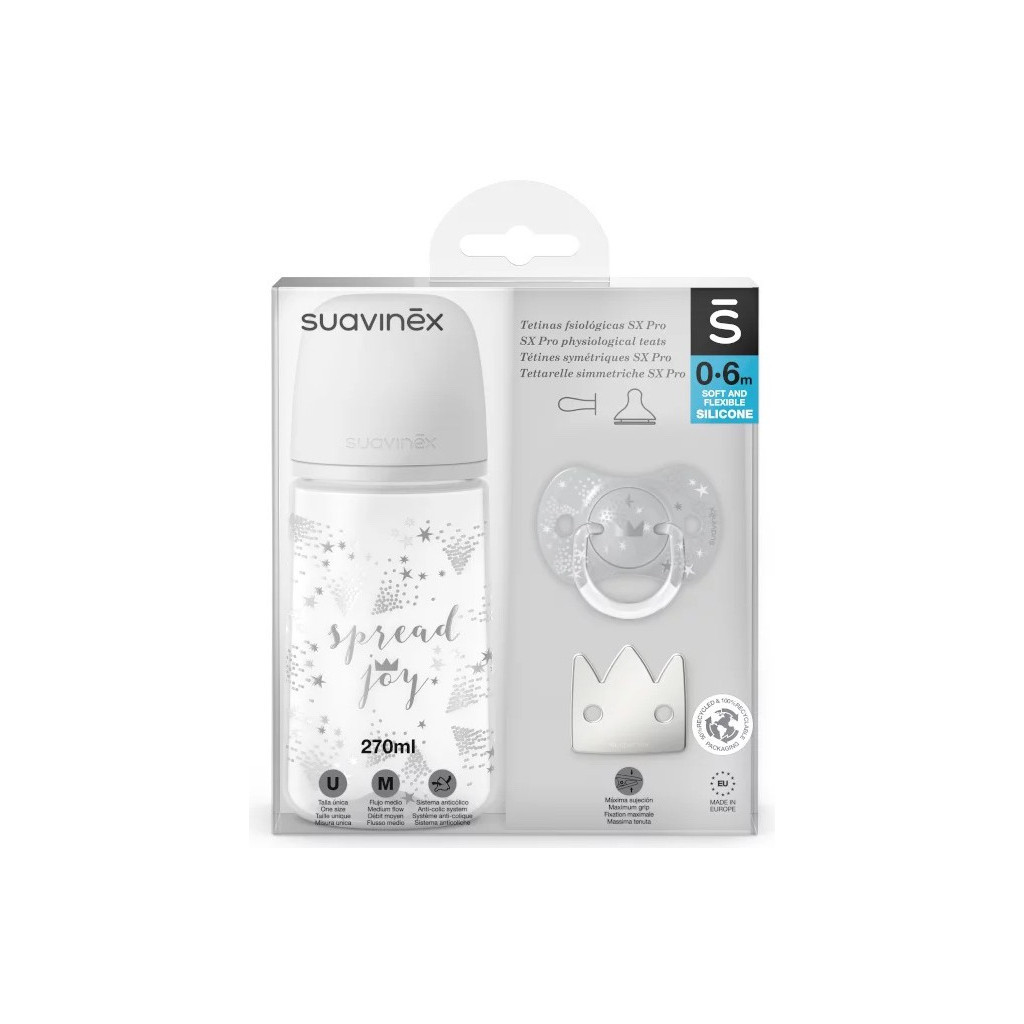 Набір для годування новонароджених Suavinex Чарівні історії срібна корона (307542) - зображення 1