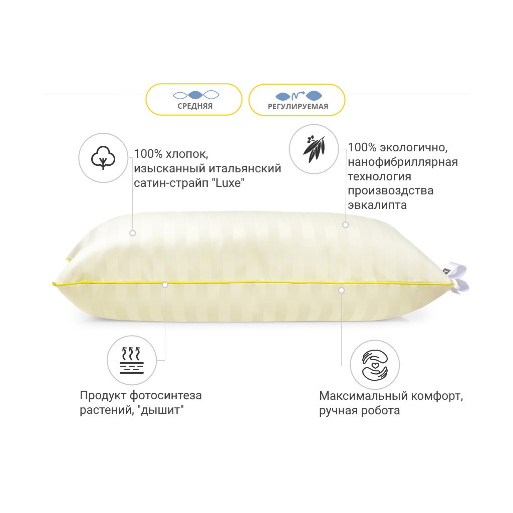 Подушка MirSon Carmela Hand Made №625 з евкаліптом Середня 45х45 см (2200003276817) - зображення 3