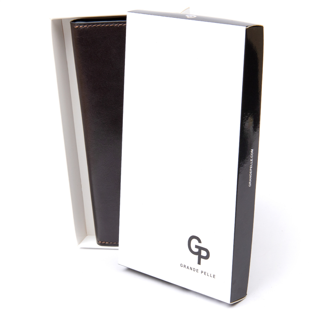 Портмоне Grande Pelle Шкіряне Темно-коричневе (11469) - зображення 7