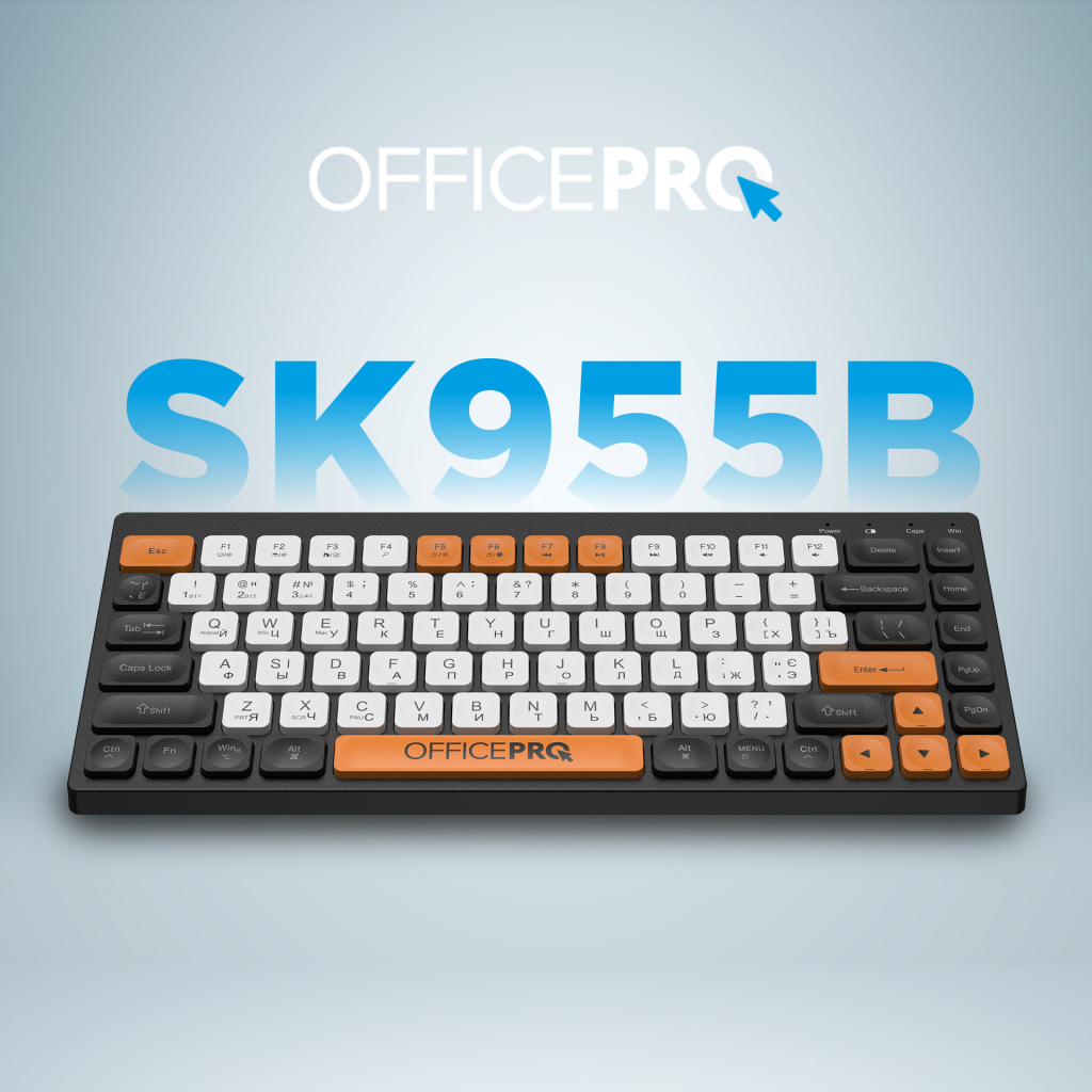 Клавіатура OfficePro SK955B Wireless/Bluetooth Black (SK955B) - зображення 8