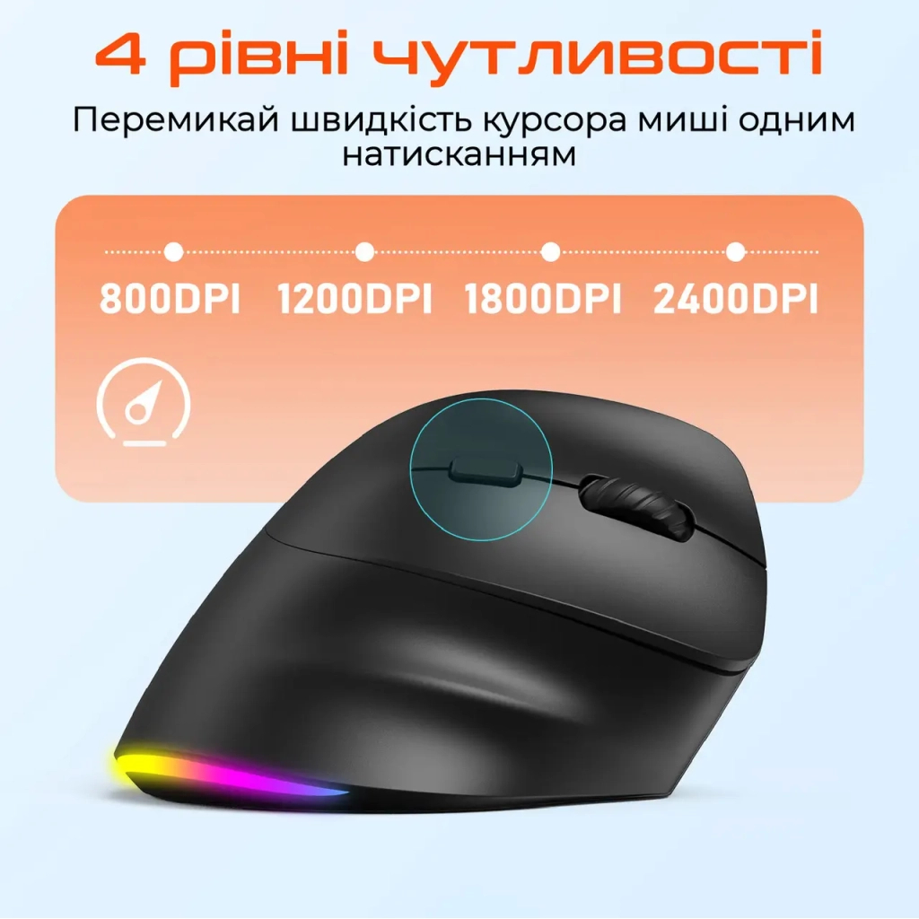Мишка Meetion BTM010R RGB Bluetooth/Wireless Black (MT-BTM010R-A) - зображення 6