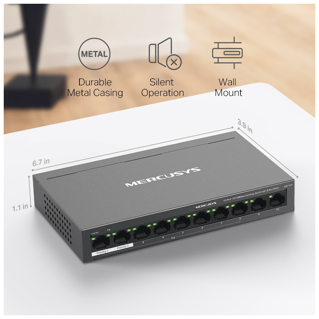 Комутатор мережевий Mercusys MS110P - зображення 10