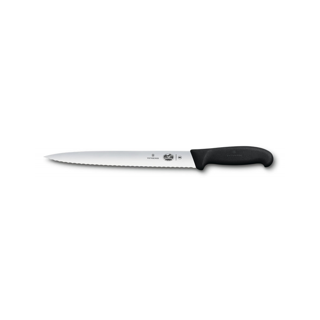 Кухонний ніж Victorinox Fibrox Slicing 25 см Serrated Black (5.4433.25) - зображення 1