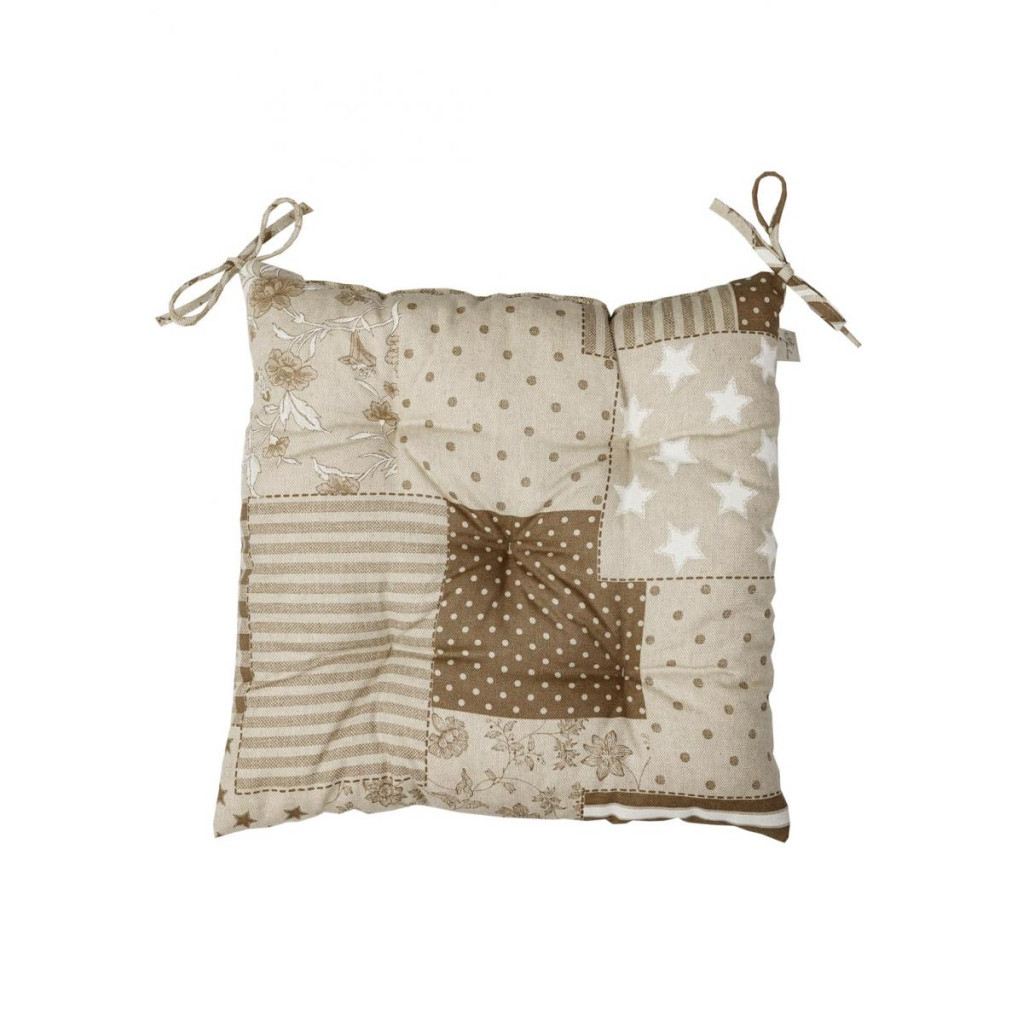 Подушка на стілець Прованс Печворк беж Господиня 40х40 см (4823093451162) - зображення 1