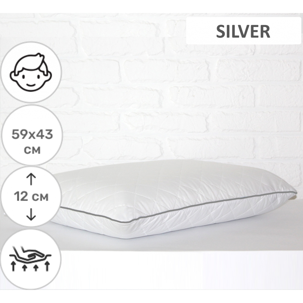 Подушка MirSon ортопедична 6062 Steep Line Silver Men 59х43х12 (2200003261875) - зображення 2