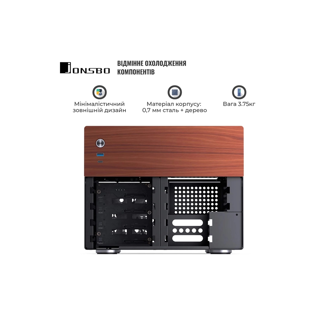 Корпус JONSBO N4 Black - зображення 8