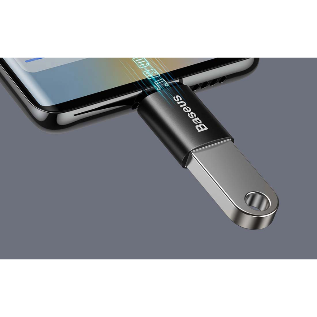 Перехідник OTG USB 3.1 AF to USB-C black Baseus (ZJJQ000001) - зображення 5