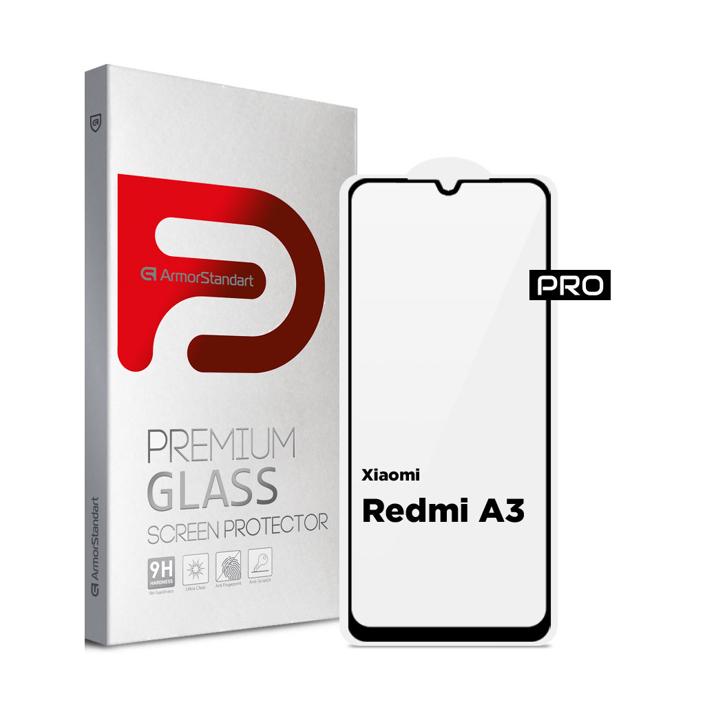Скло захисне Armorstandart Pro Xiaomi Redmi A3 Black (ARM74453) - зображення 1