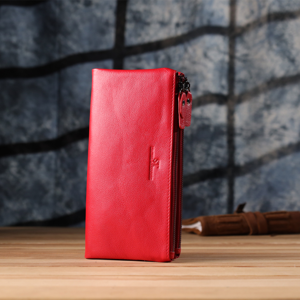 Гаманець ST Leather Шкіряний на три відділення Червоний (23109) - зображення 9