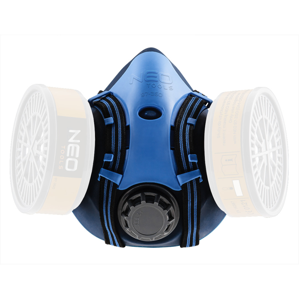 Респіратор Neo Tools силіконовий, на два фільтруючі патрони (у комплект не входять) (97-350) - зображення 1