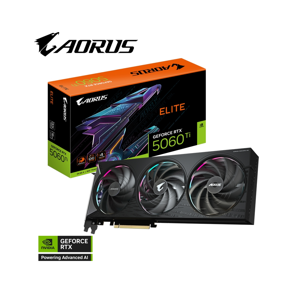 Відеокарта GIGABYTE GeForce RTX5060Ti 16Gb AORUS ELITE (GV-N506TAORUS E-16GD) - изображение 11