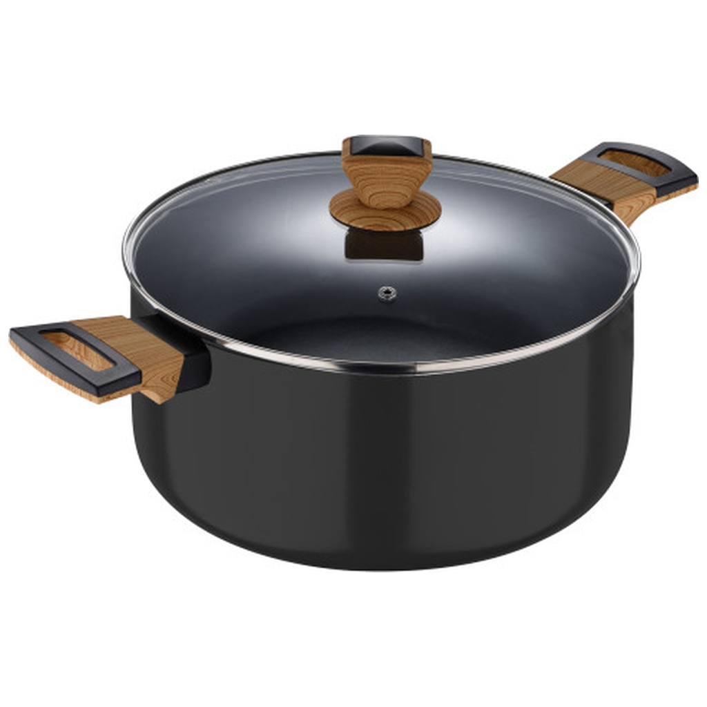 Каструля Bergner Earth black, з кришкою 24 см, 4.3 л (BG-32036-BK) - зображення 1