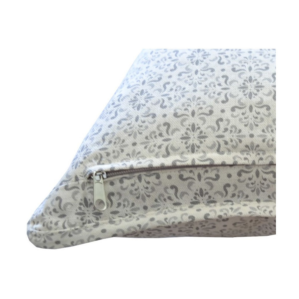 Подушка Прованс декоративна з гудзиком Bella Сірий вітраж 35х35 (4823093416628) - зображення 2