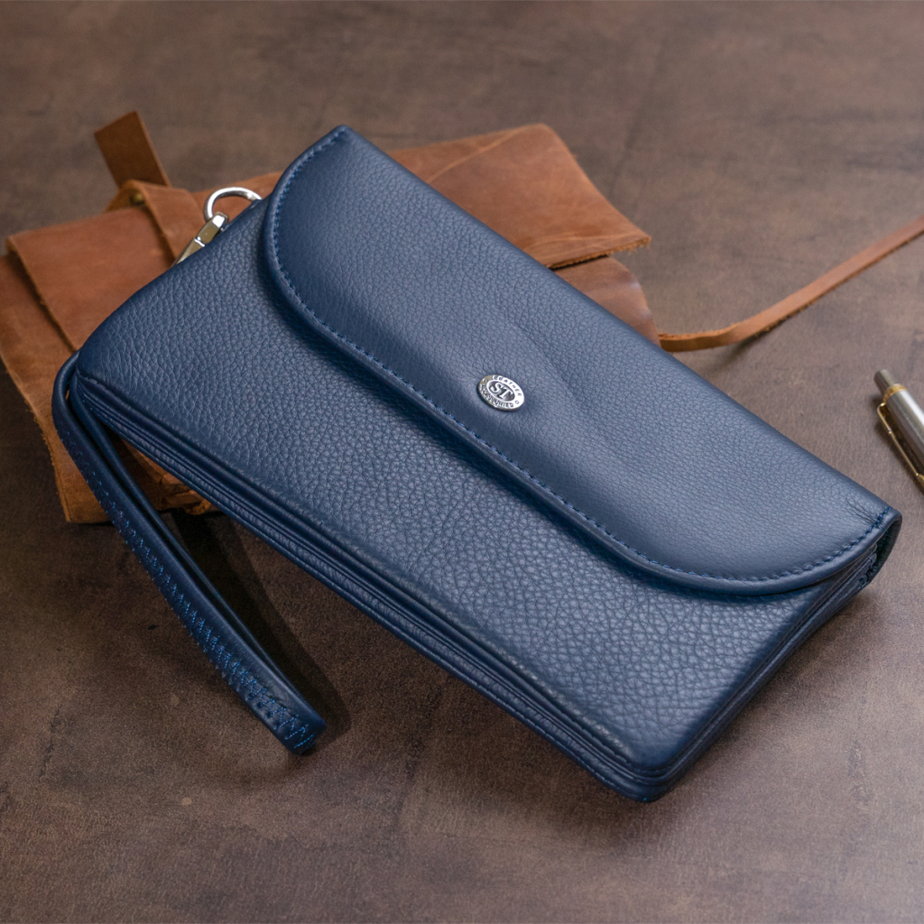 Гаманець ST Leather Зі шкіри Темно-синій (19317) - зображення 11