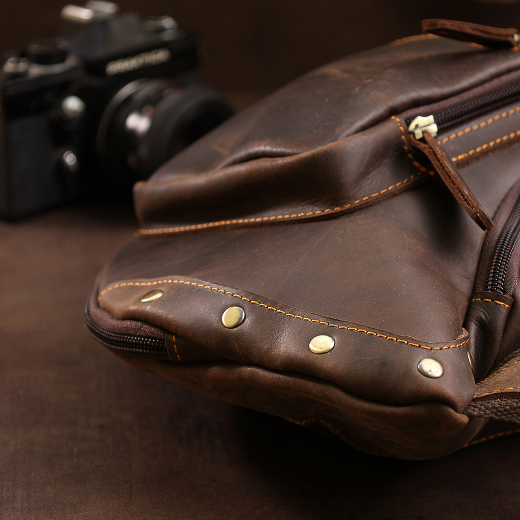 Сумка Vintage Шкіряна чоловіча вінтажна через плече Коричнева (20373) - зображення 12