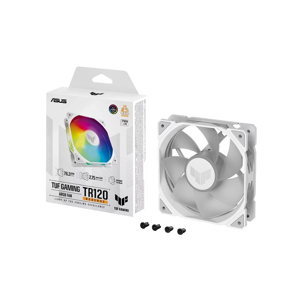 Кулер до корпусу ASUS TUF Gaming TR120 ARGB Reverse White (90DA00D3-B09000) - зображення 8