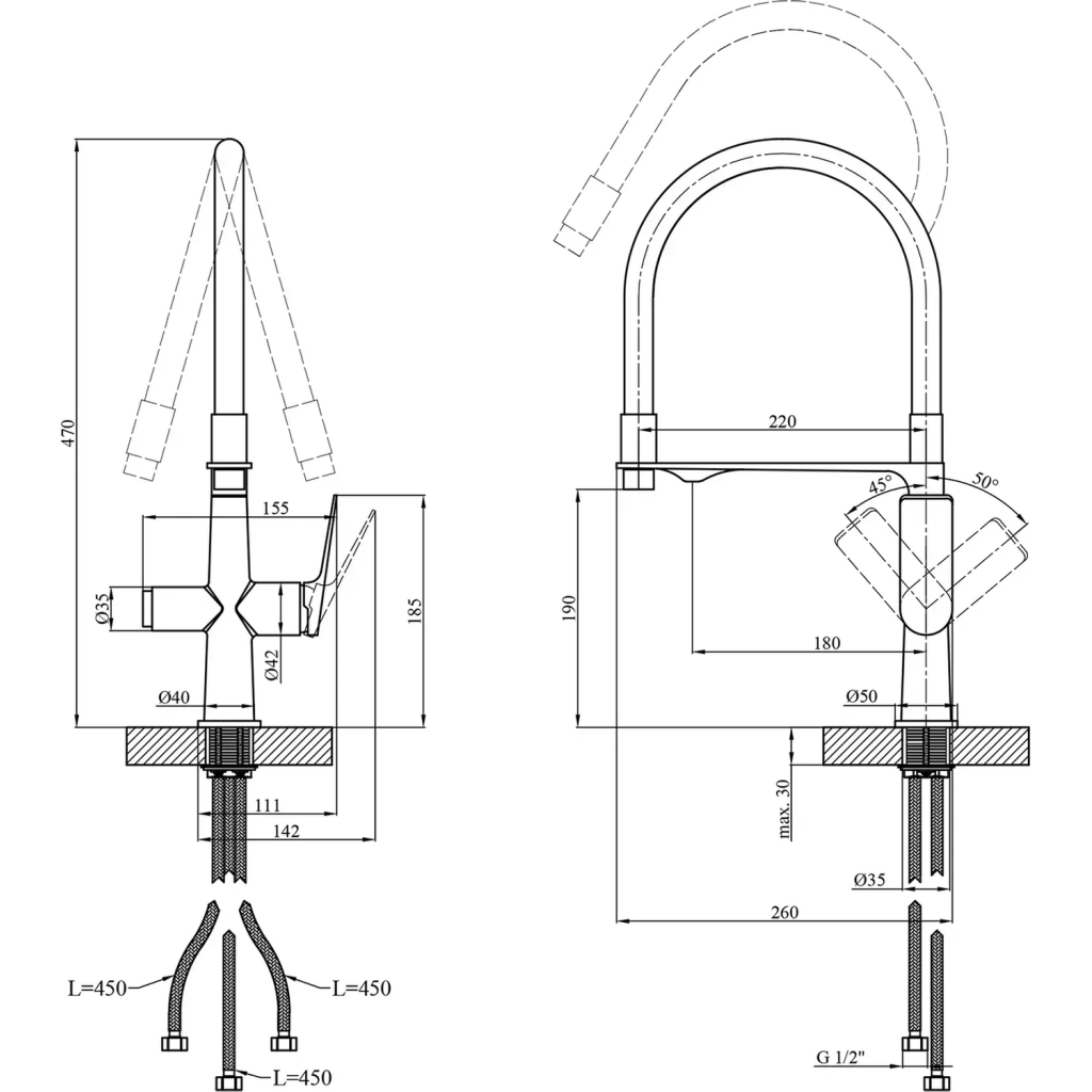 Змішувач Kroner Graz-GRP03815 (CV031337) - зображення 9