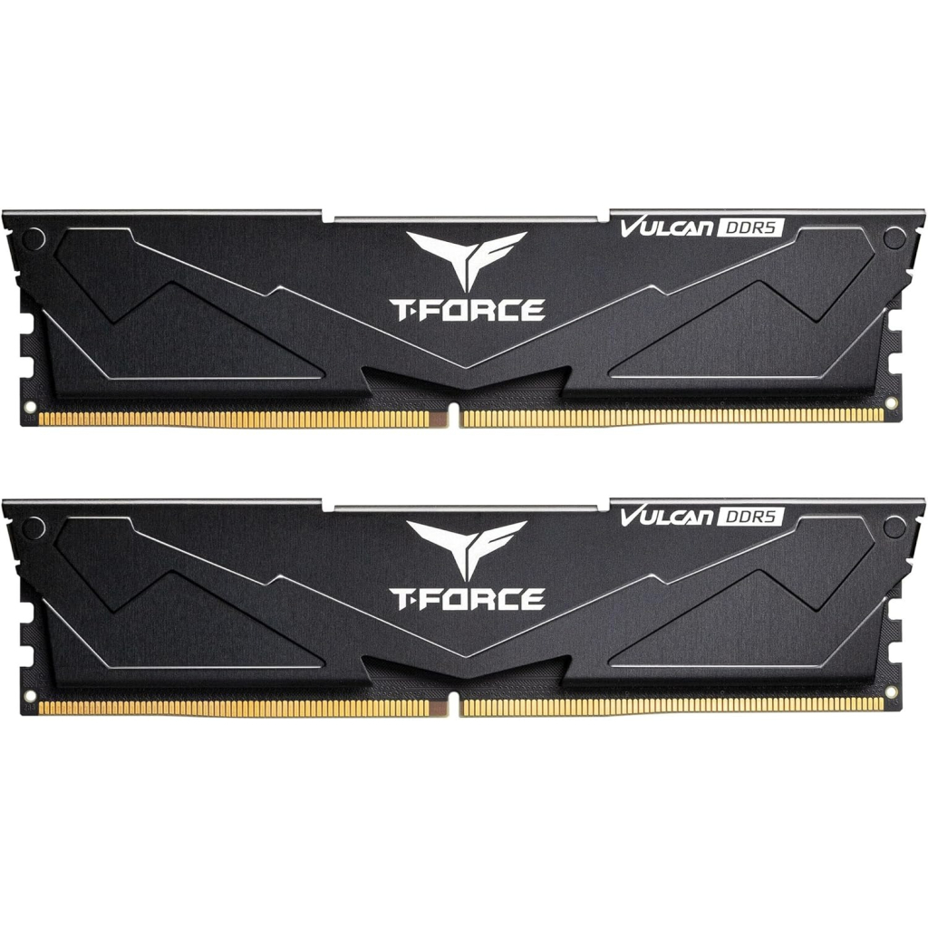 Модуль пам'яті для комп'ютера DDR5 32GB (2x16GB) 6000 MHz T-Force Vulcan Black Team (FLBD532G6000HC38JDC01) - зображення 1