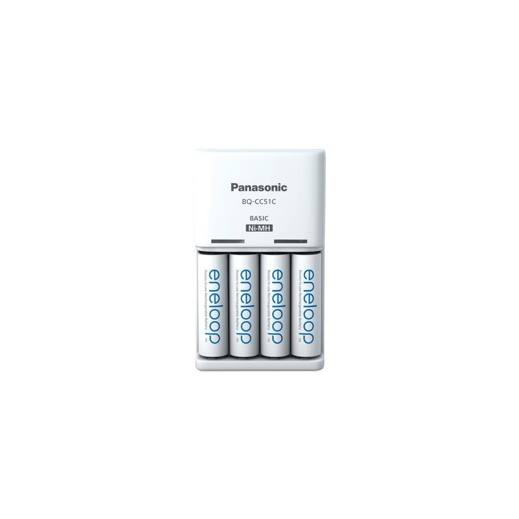 Зарядний пристрій для акумуляторів Panasonic Basic Charger + Eneloop 4AA 2000 mAh New (K-KJ51MCD40E) - зображення 1