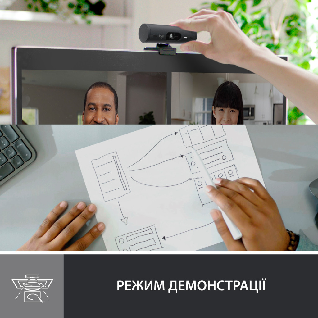 Веб-камера Logitech Brio 500 Graphite (960-001422) - зображення 8