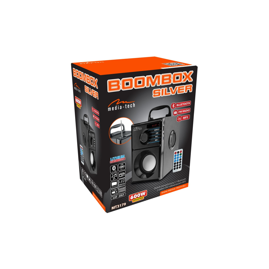 Акустична система Media-Tech Boombox BT 15W Black (MT3179) - зображення 5