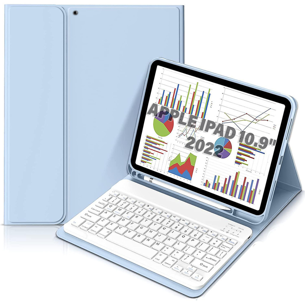 Чохол до планшета BeCover Keyboard Apple iPad 10.9" 2022 Light Blue (711141) - зображення 1