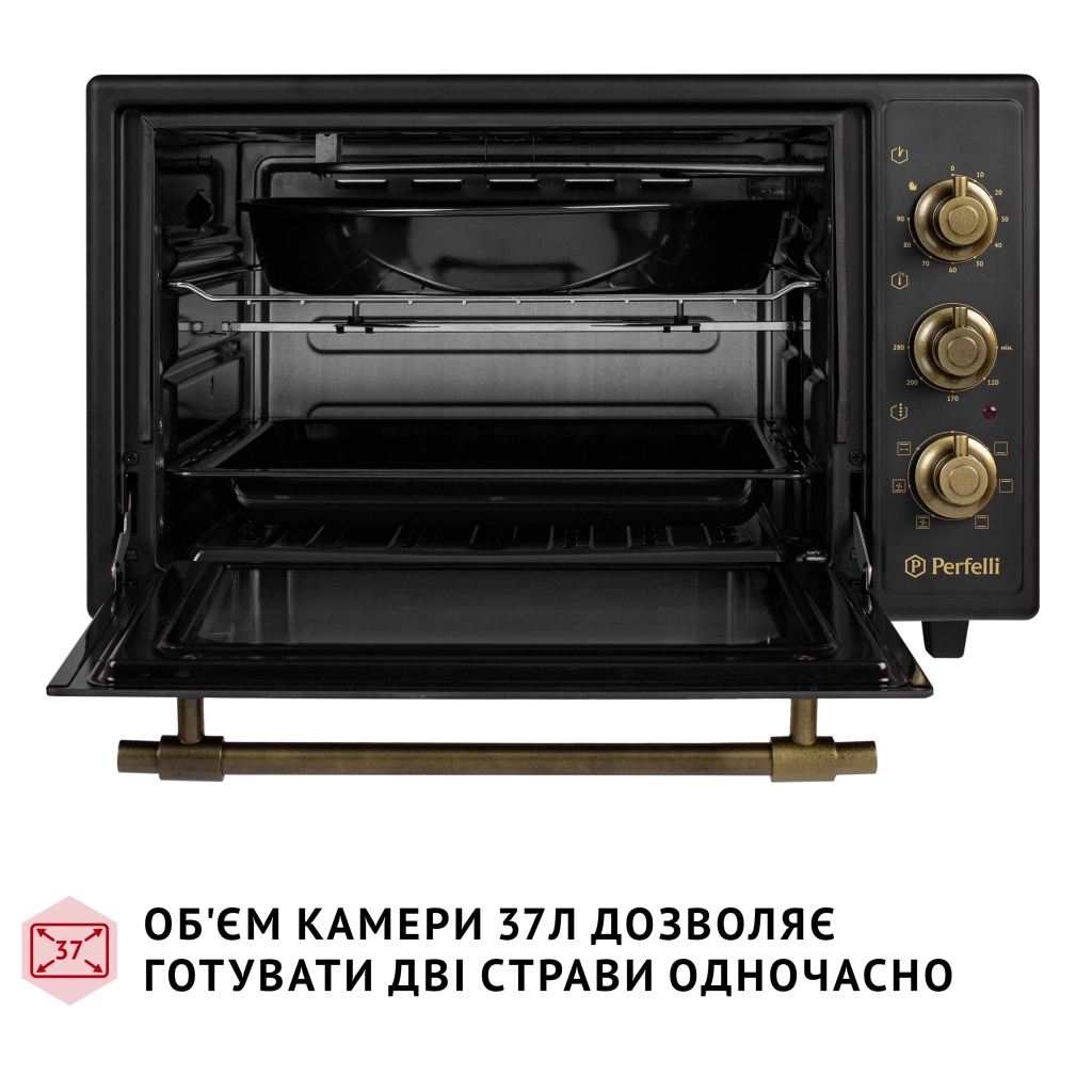 Електропіч Perfelli LAGGIO 37 BLACK RETRO - зображення 2