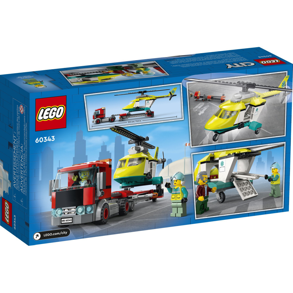 Конструктор LEGO City Перевезення рятувального вертольота 215 деталей (60343) - зображення 7