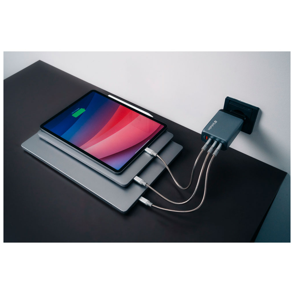 Зарядний пристрій Verbatim GaN 240 W 4 ports (USB-C-140 W,USB-C-100 W,USB-C-65 W /USB-A -3.0) (32205) - зображення 6