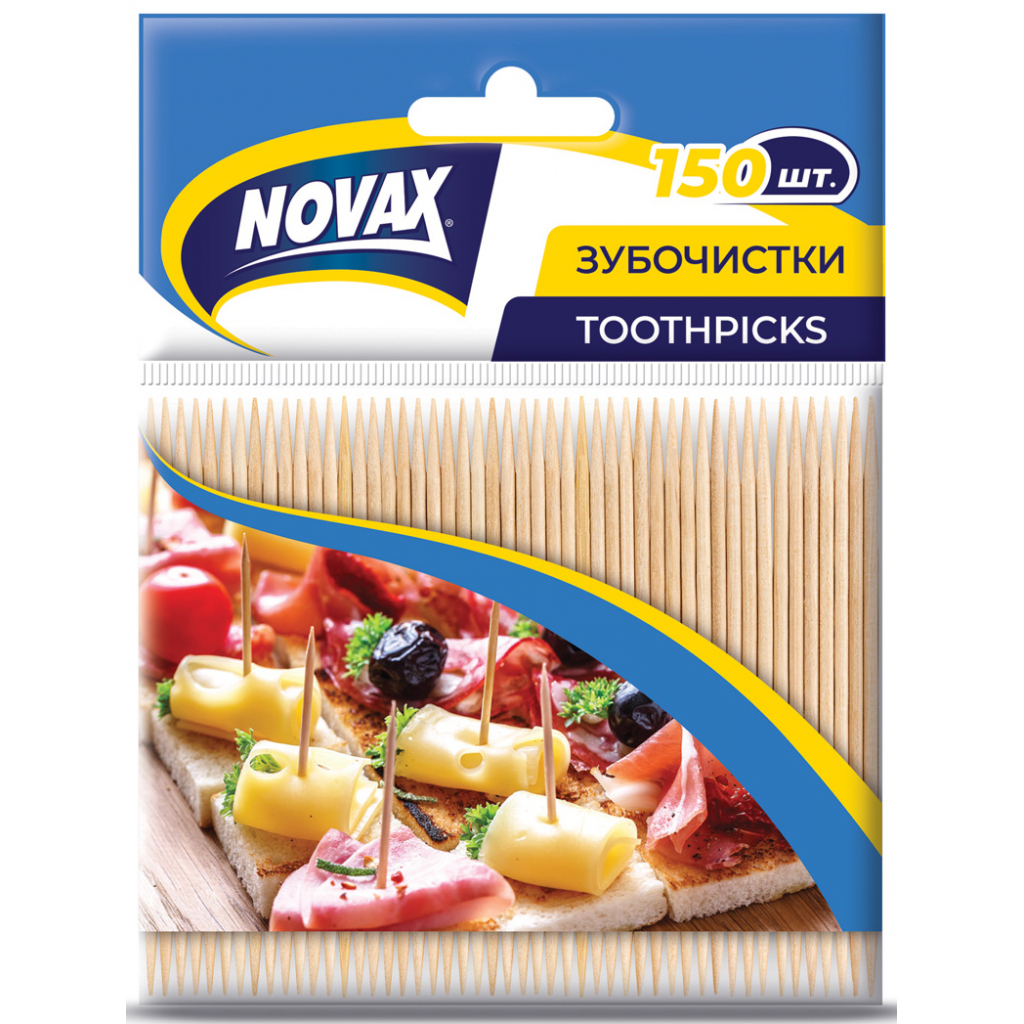 Зубочистки Novax бамбукові 150 шт. (4823058309101) - зображення 1